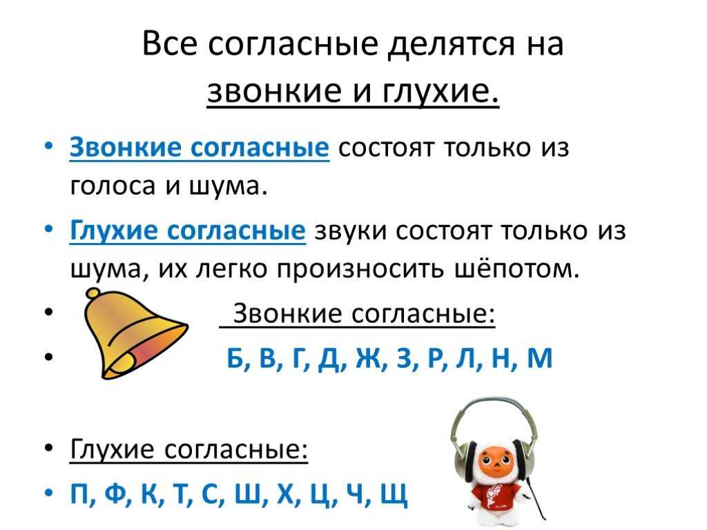 Согласные ⭐️ звуки звонкие и глухие: особенности, обозначения, как отличить