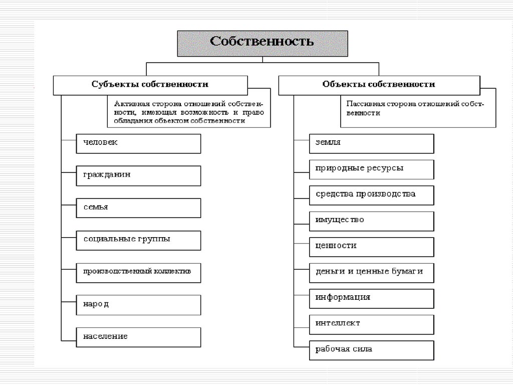 Субъекты, формы и виды права собственности в гражданском праве