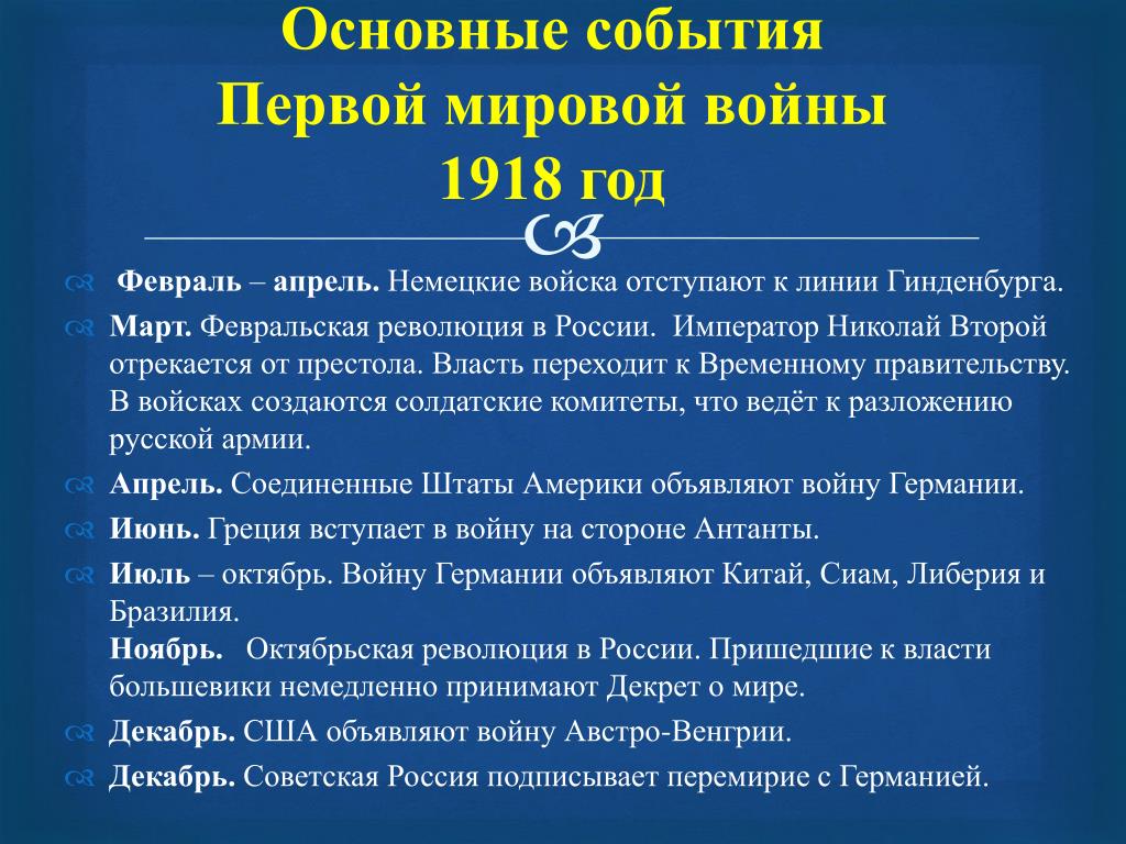 Первая мировая война (1914 - 1918)