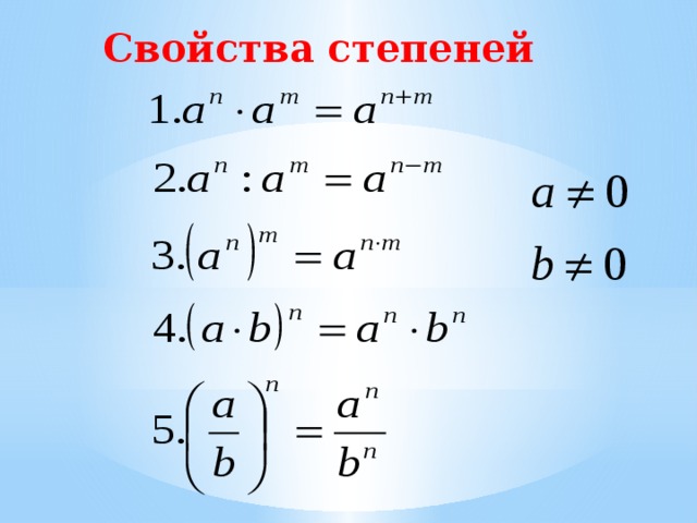 Степенные выражения (выражения со степенями) и их преобразование