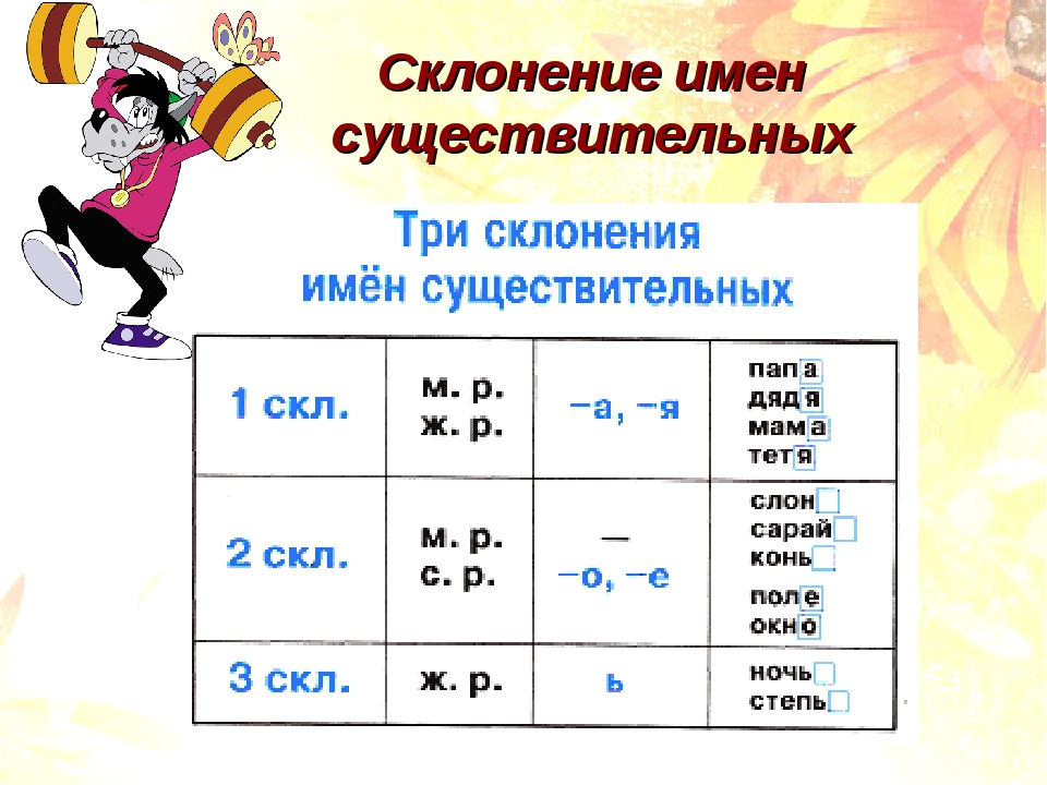 Правописание окончаний имен существительных