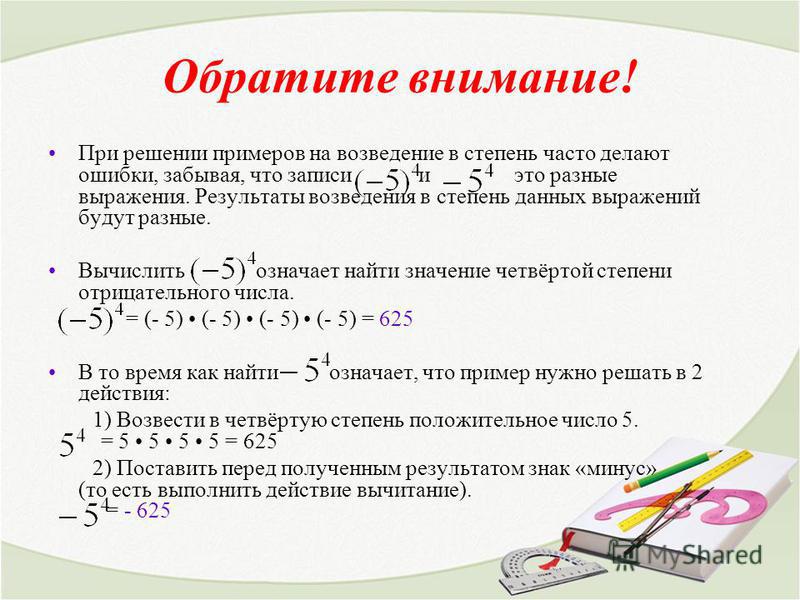 Таблица степеней