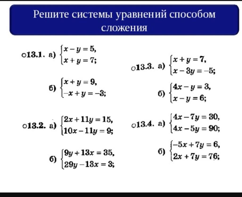 Системы линейных уравнений