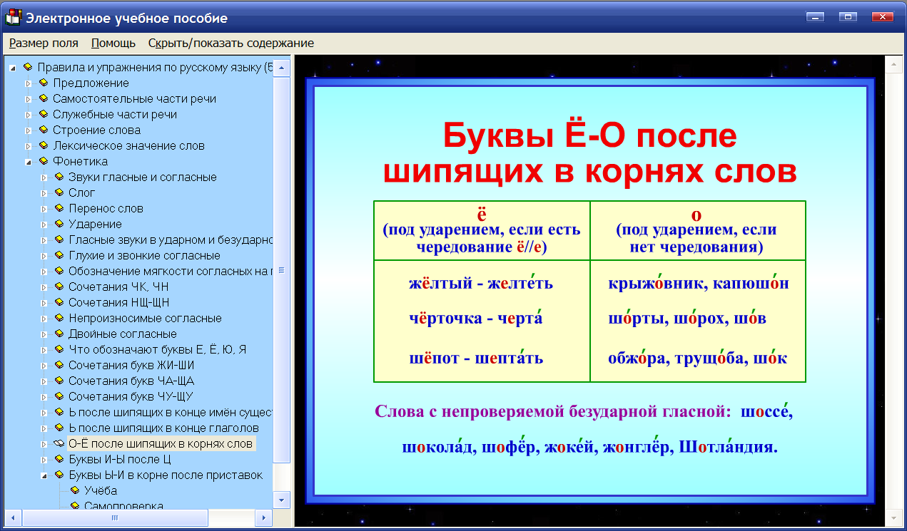 Основные правила орфографии русского языка