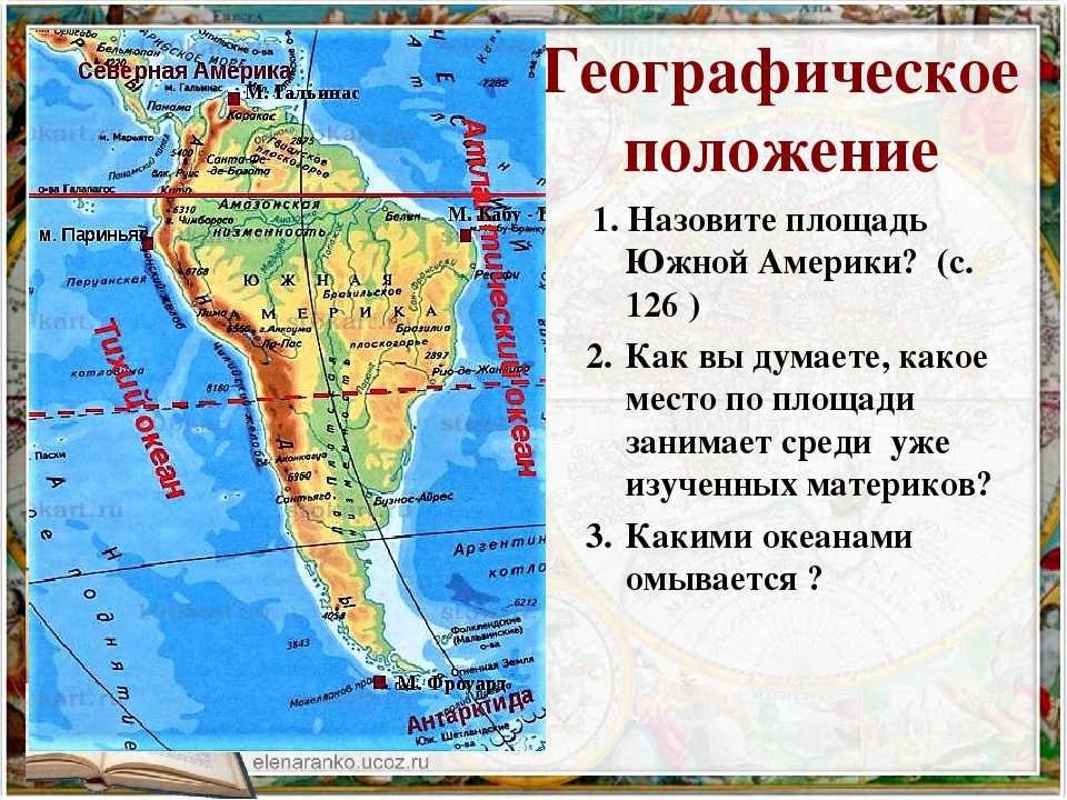 Южная америка ?️ географическое положение, площадь территории