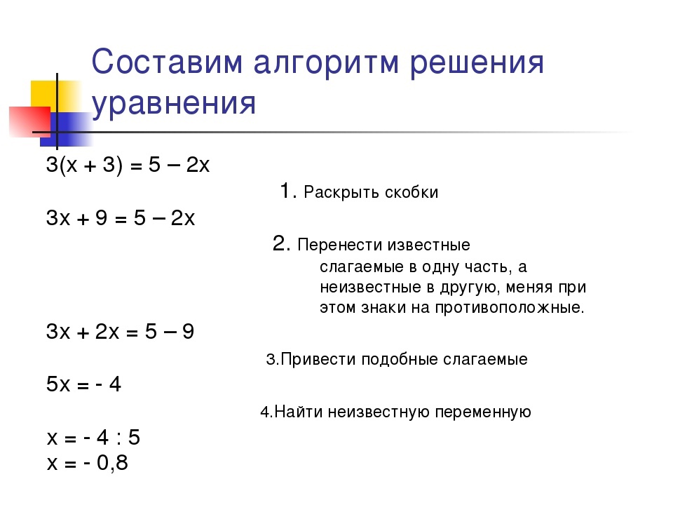 Линейное уравнение с одной переменной