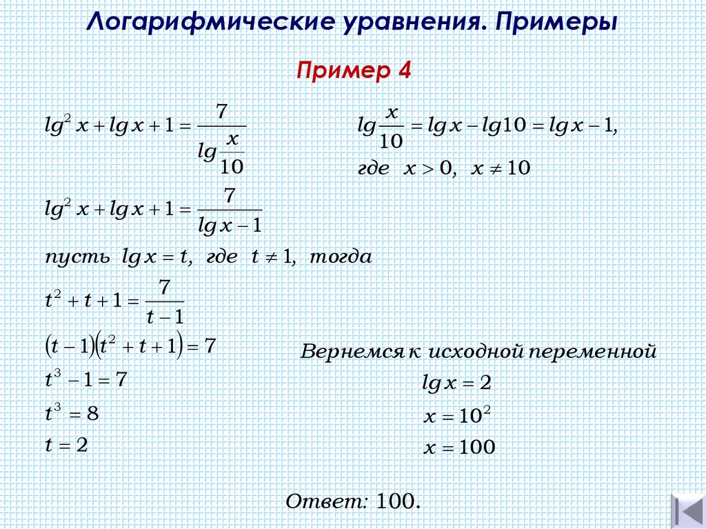 Логарифм и его свойства. как решать логарифмы