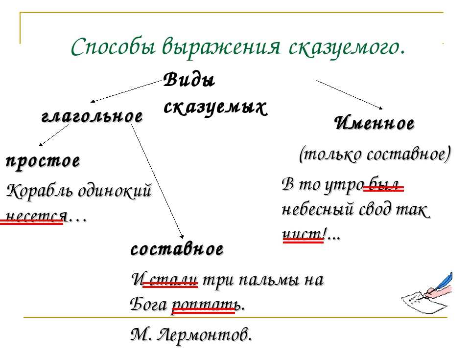Типы сказуемых в русском языке: разбор с примерами