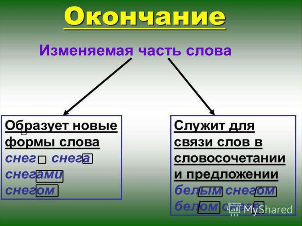 Падежные окончания существительных – правописание безударных окончаний в таблице для 4 класса