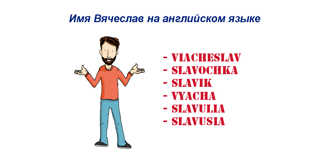Разберемся как правильно пишется на английском языке имена Вячеслав и Слава