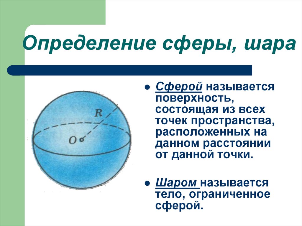 Конспект урока геометрии в 11 классе «понятие сферы и шара. уравнение сферы. расположение сферы и плоскости»