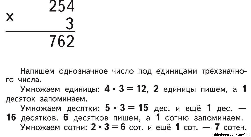 Умножение в столбик - как правильно умножать таким способом числа