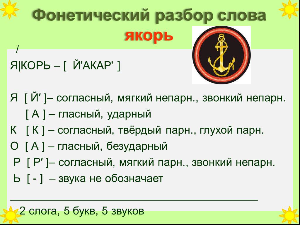 Фонетический разбор слов: вдруг, низко, спальню, корней, солнцу