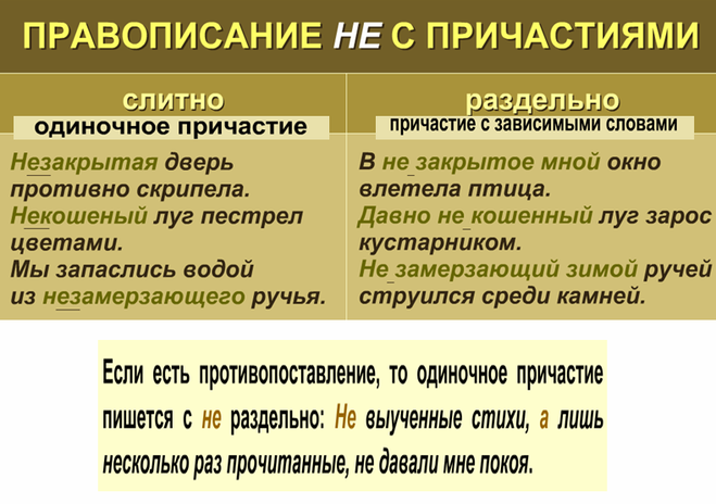 Не с прилагательными и причастиями